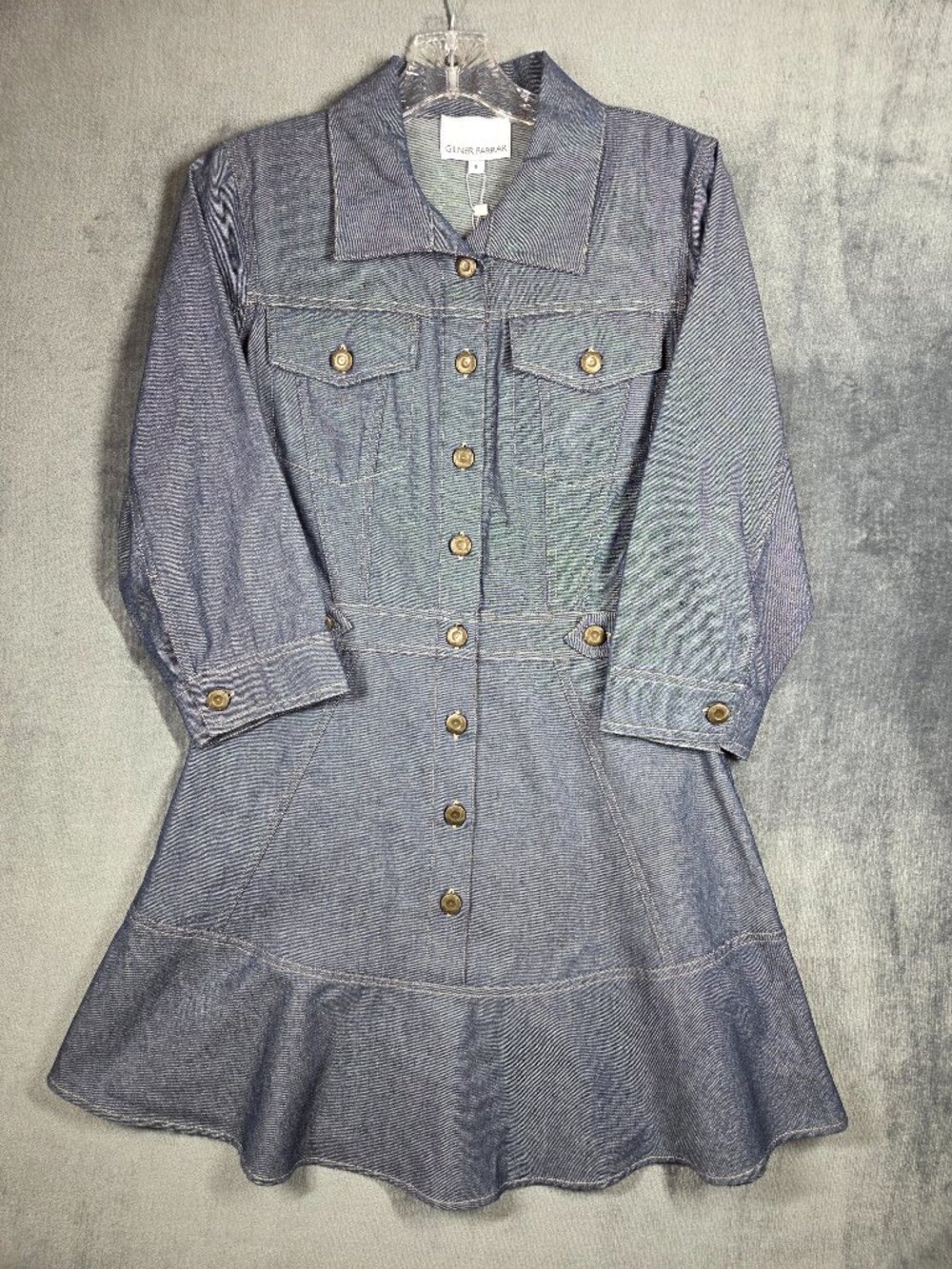 Gilner Farrar Livia Denim Mini Dress Size 8 Blue - Picture 1 of 14